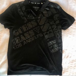 Guess black collar shirt
